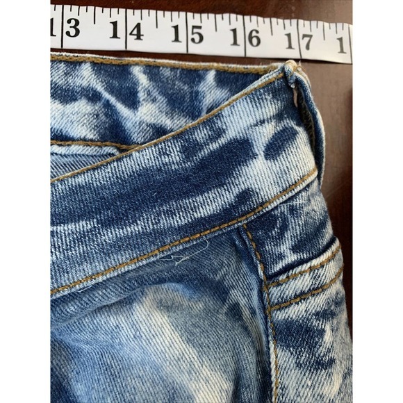 Ashley Stewart Acid Wash Distressed Denim Jeans Blue Lightweight Stretch Sz 12 - Picture 5 of 7